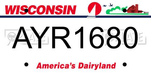 AYR1680 Wisconsin License Plate