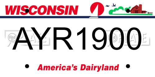AYR1900 Wisconsin License Plate