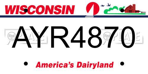 AYR4870 Wisconsin License Plate