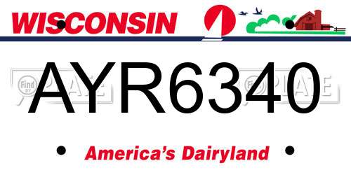 AYR6340 Wisconsin License Plate