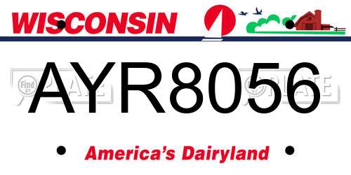 AYR8056 Wisconsin License Plate