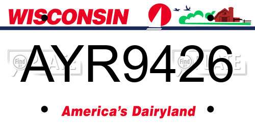AYR9426 Wisconsin License Plate