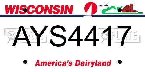 AYS4417 Wisconsin License Plate