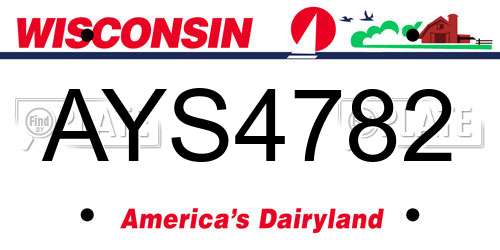 AYS4782 Wisconsin License Plate