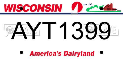 AYT1399 Wisconsin License Plate