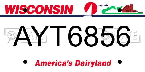 AYT6856 Wisconsin License Plate
