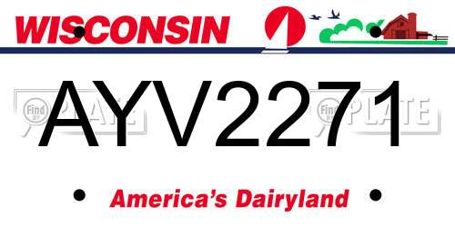 AYV2271 Wisconsin License Plate