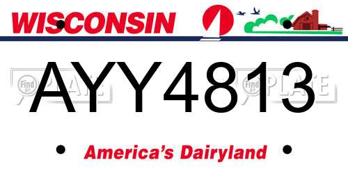 AYY4813 Wisconsin License Plate