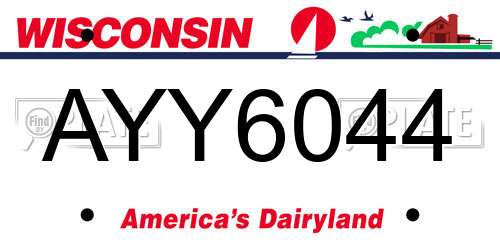 AYY6044 Wisconsin License Plate