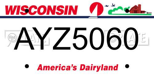 AYZ5060 Wisconsin License Plate