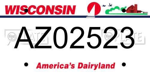 AZ02523 Wisconsin License Plate