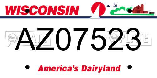 AZ07523 Wisconsin License Plate