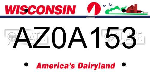 AZ0A153 Wisconsin License Plate