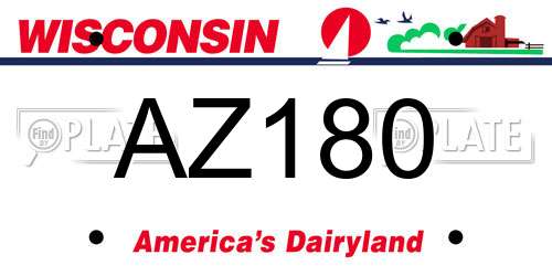 AZ180 Wisconsin License Plate