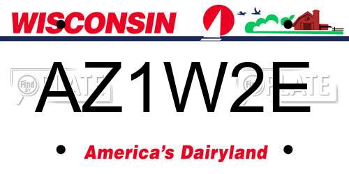 AZ1W2E Wisconsin License Plate