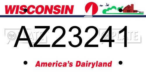 AZ23241 Wisconsin License Plate