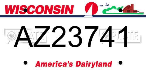 AZ23741 Wisconsin License Plate