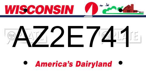 AZ2E741 Wisconsin License Plate