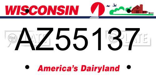 AZ55137 Wisconsin License Plate