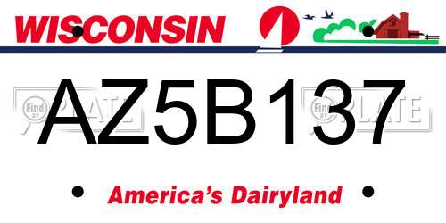 AZ5B137 Wisconsin License Plate