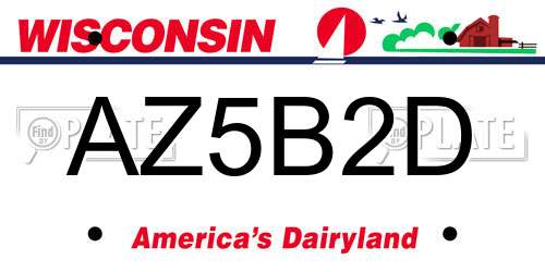 AZ5B2D Wisconsin License Plate