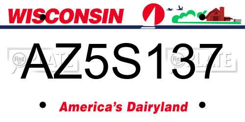 AZ5S137 Wisconsin License Plate