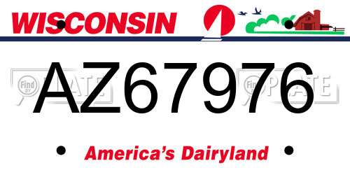 AZ67976 Wisconsin License Plate