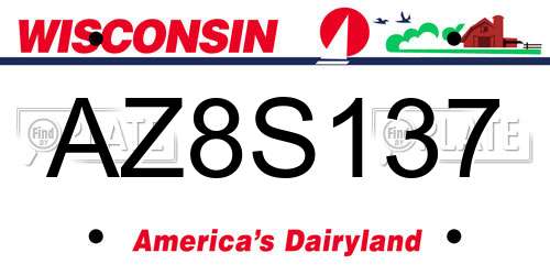 AZ8S137 Wisconsin License Plate