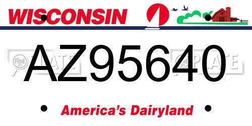 AZ95640 Wisconsin License Plate