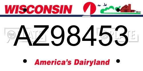 AZ98453 Wisconsin License Plate