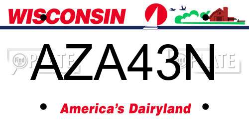 AZA43N Wisconsin License Plate