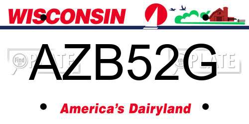 AZB52G Wisconsin License Plate
