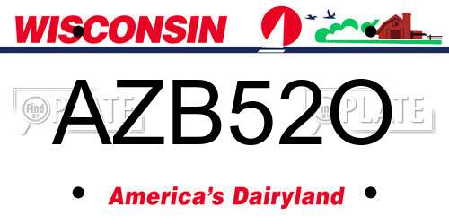 AZB52O Wisconsin License Plate