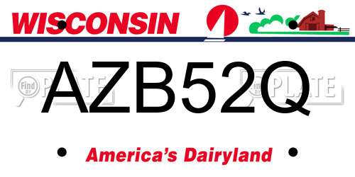 AZB52Q Wisconsin License Plate
