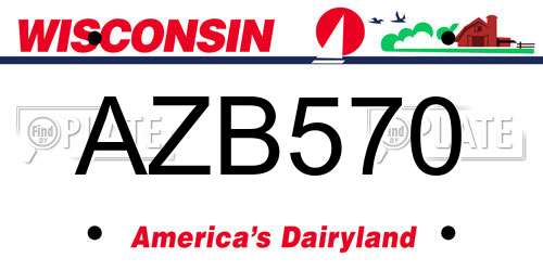 AZB570 Wisconsin License Plate