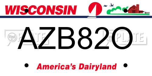 AZB82O Wisconsin License Plate