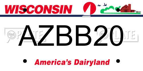 AZBB20 Wisconsin License Plate