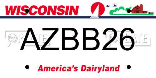 AZBB26 Wisconsin License Plate