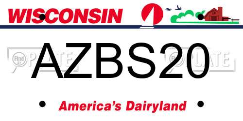AZBS20 Wisconsin License Plate