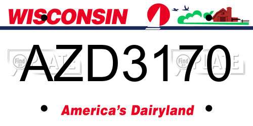 AZD3170 Wisconsin License Plate