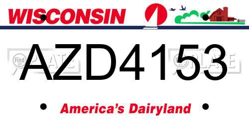 AZD4153 Wisconsin License Plate