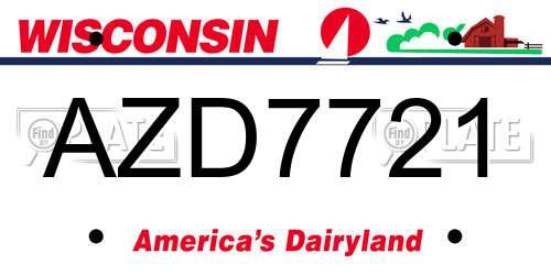 AZD7721 Wisconsin License Plate