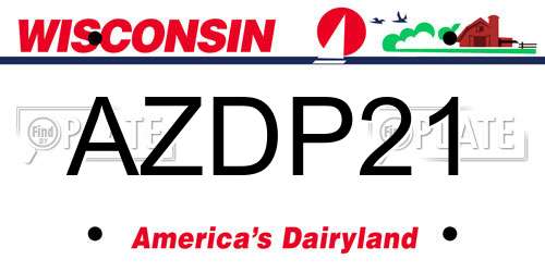 AZDP21 Wisconsin License Plate