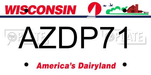 AZDP71 Wisconsin License Plate
