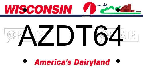 AZDT64 Wisconsin License Plate
