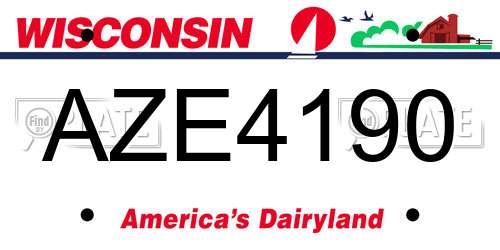 AZE4190 Wisconsin License Plate
