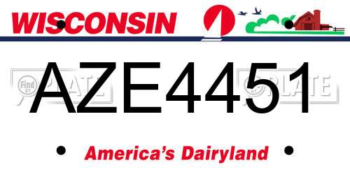 AZE4451 Wisconsin License Plate