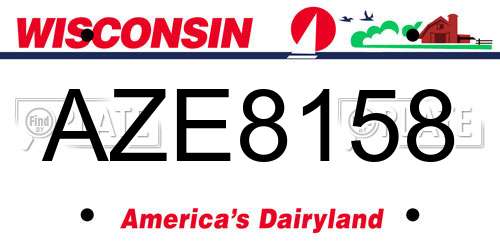 AZE8158 Wisconsin License Plate