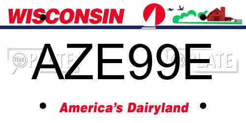AZE99E Wisconsin License Plate