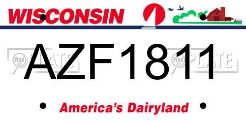 AZF1811 Wisconsin License Plate